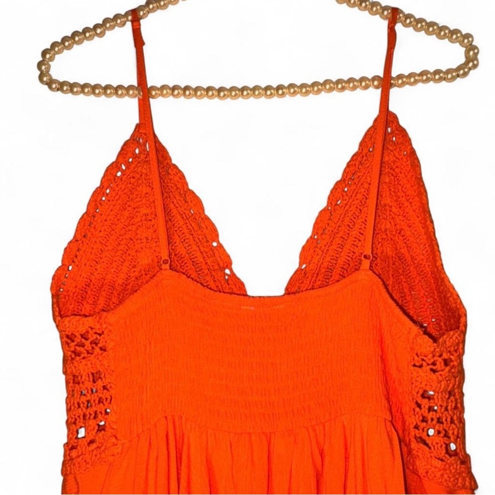 Love Tree Orange Crochet Spaghetti Strap Dress - Size L ๐งก๐ - Picture 6 of 6